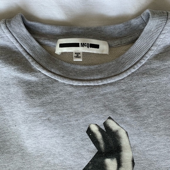 McQ Alexander McQueen Grey hands Classic Pullover - Picture 4 of 8